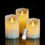 Flameless LED candles with warm glow and timer for cozy winter home decor
