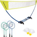 Badminton set with rackets and shuttlecocks (birdies)