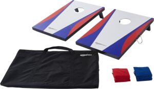 Red, white & blue cornhole set with storage bag