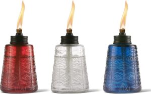 Red, white & blue tabletop Tiki torches